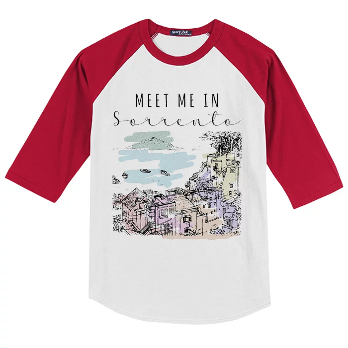 Meet Me In Sorrento Vacation Italy Traveling Italian Italia Kids Colorblock Raglan Jersey