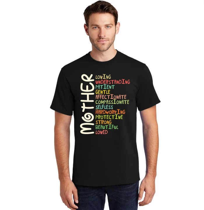 MOTHER Meaning I Love Mom Mothers Day Tall T-Shirt