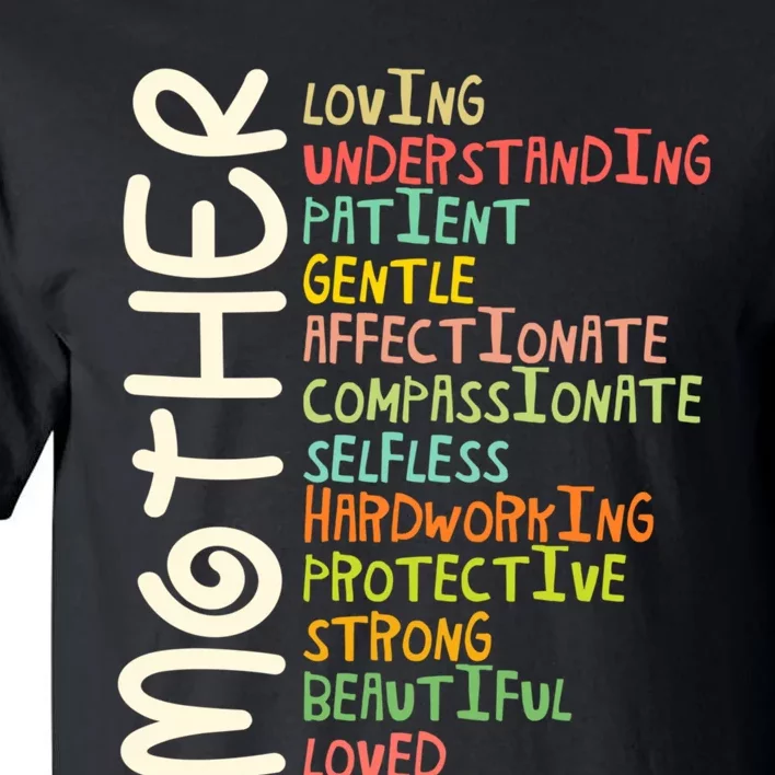 MOTHER Meaning I Love Mom Mothers Day Tall T-Shirt