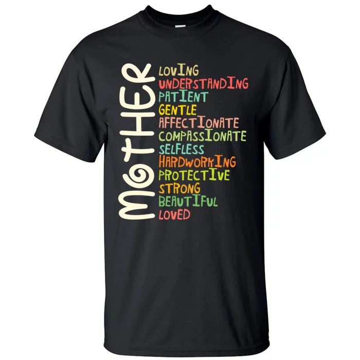 MOTHER Meaning I Love Mom Mothers Day Tall T-Shirt