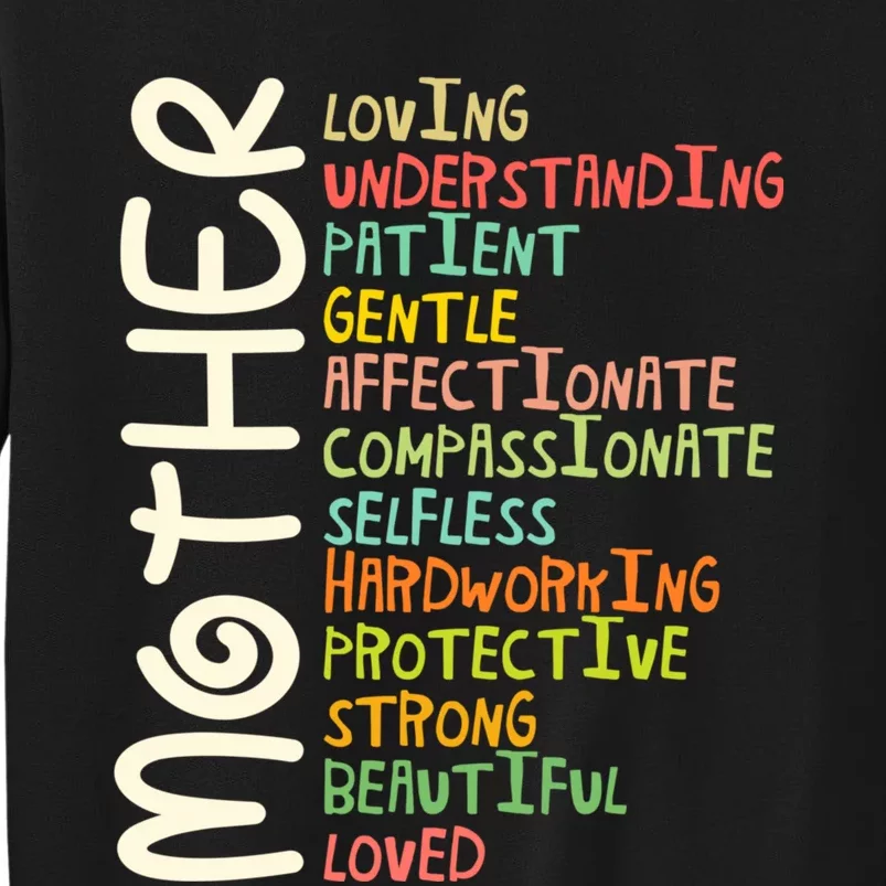 MOTHER Meaning I Love Mom Mothers Day Tall Sweatshirt