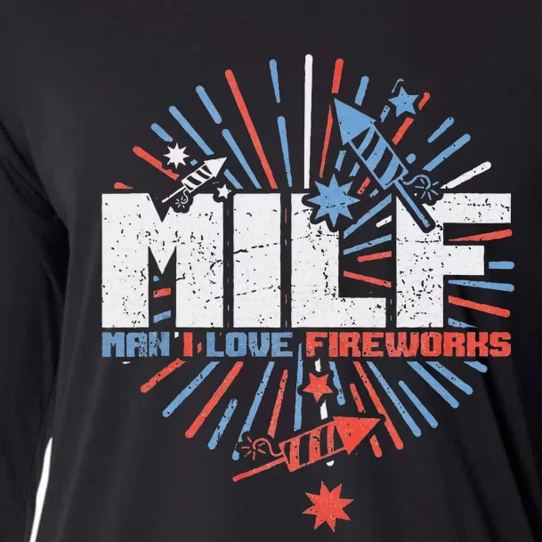 Milk Man I Love Fireworks 4th Of July Cooling Performance Long Sleeve Crew