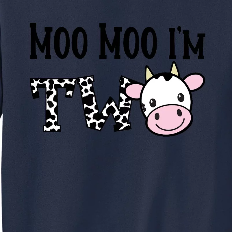 Moo Moo I'm Two Birthday Tee 2 Year Old Boy Cow Print Sweatshirt