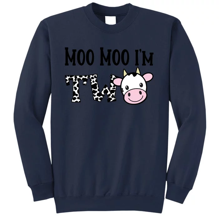 Moo Moo I'm Two Birthday Tee 2 Year Old Boy Cow Print Sweatshirt