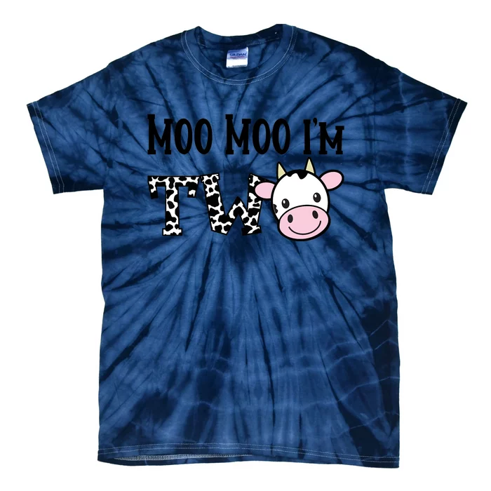 Moo Moo I'm Two Birthday Tee 2 Year Old Boy Cow Print Tie-Dye T-Shirt