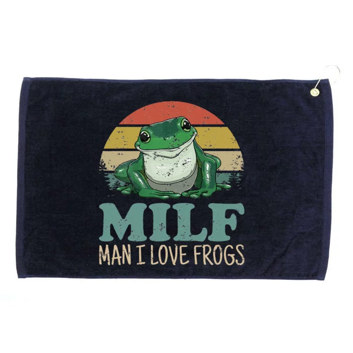 MILF Man I Love Frogs Funny Saying Frog Amphibian Lovers Grommeted Golf Towel