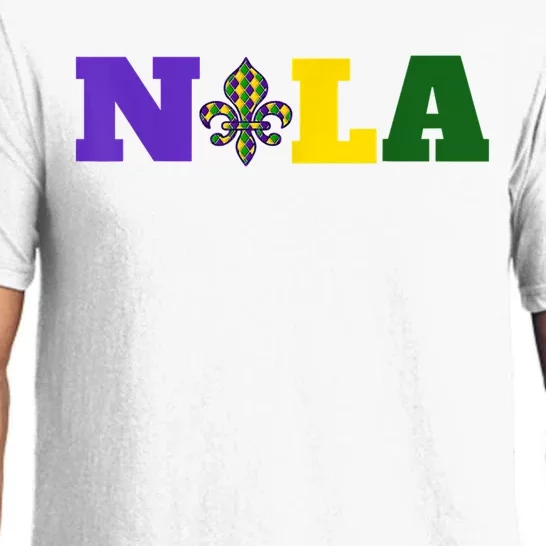 Meet Me In Nola Mardi Gras New Orleans Party Pajama Set