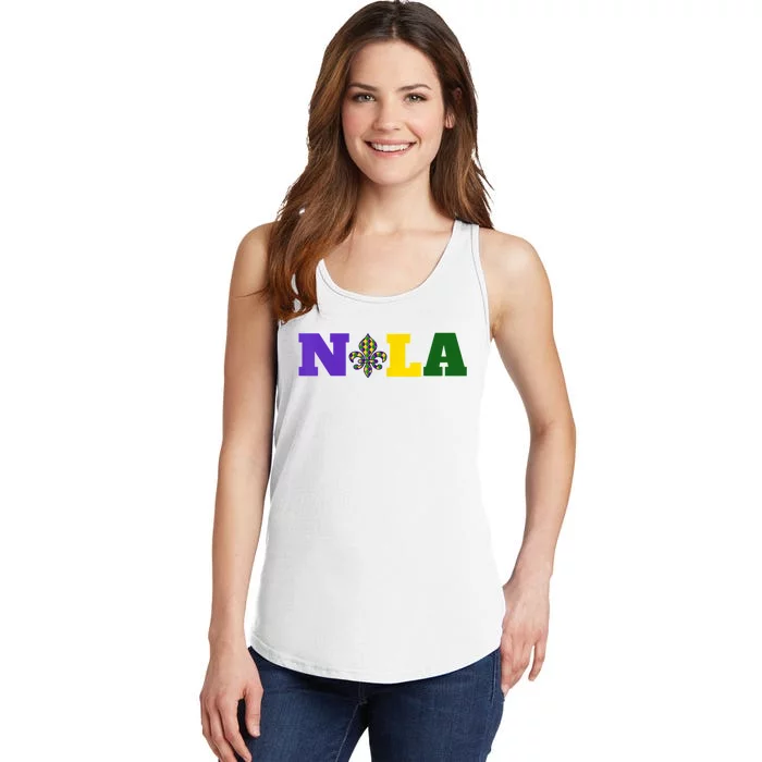 Meet Me In Nola Mardi Gras New Orleans Party Ladies Essential Tank