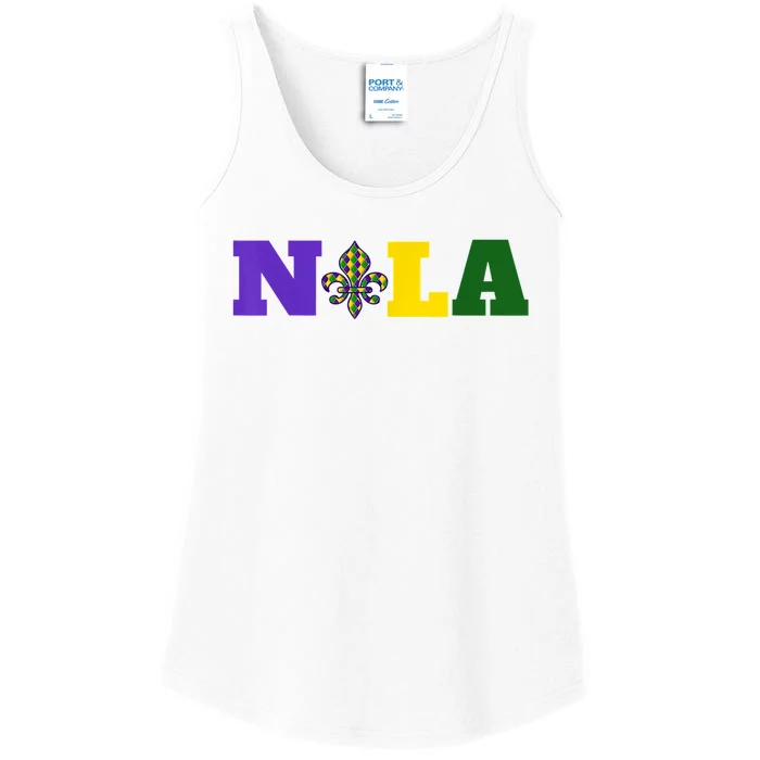 Meet Me In Nola Mardi Gras New Orleans Party Ladies Essential Tank