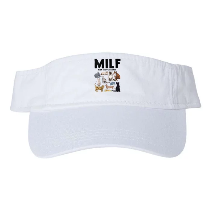 MILF Man I Love Felines Funny Cat Vintage Valucap Bio-Washed Visor