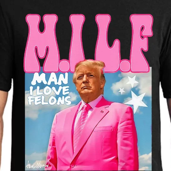 M.I.L.F Man I Love Felons Funny Trump Pink 2024 Election Pajama Set