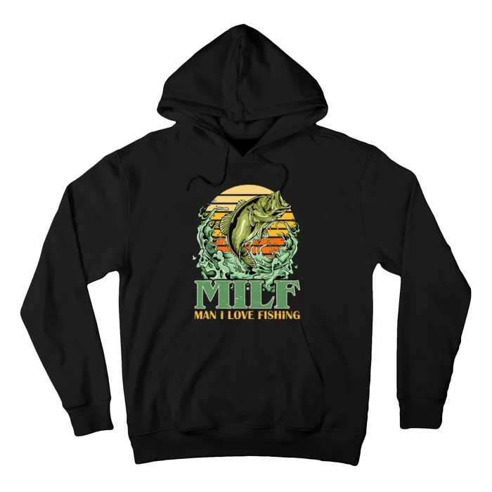 MILF Man I Love Fishing Funny Sayings Gift For Fishermen Hoodie