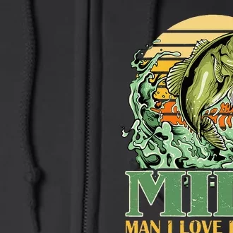 MILF Man I Love Fishing Funny Sayings Gift For Fishermen Full Zip Hoodie