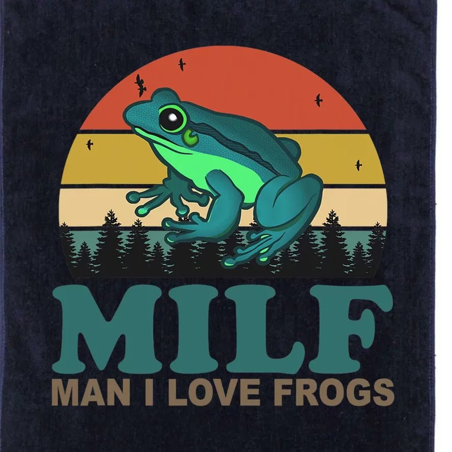 MILF Man I Love Frogs Funny Saying Frog Amphibian Lovers Platinum Collection Golf Towel