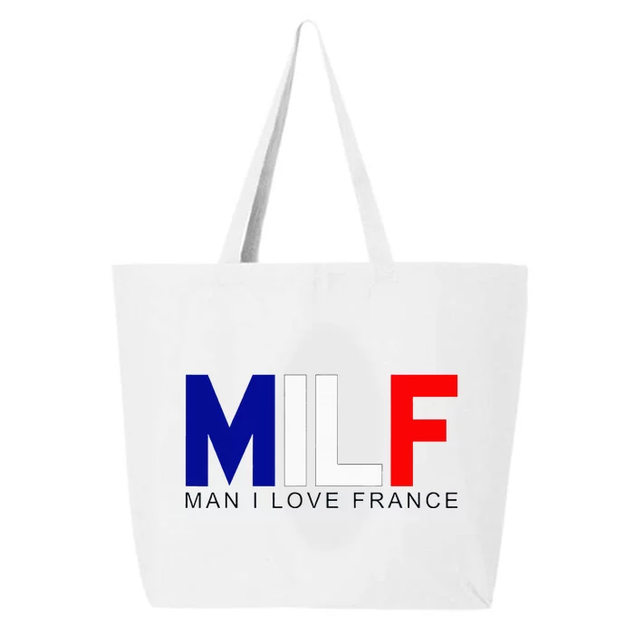 Milf Man I Love France Funny Adult Naughty 25L Jumbo Tote