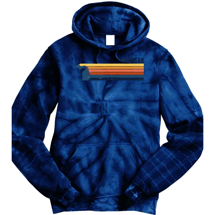 Retro Vintage Michigan Tie Dye Hoodie