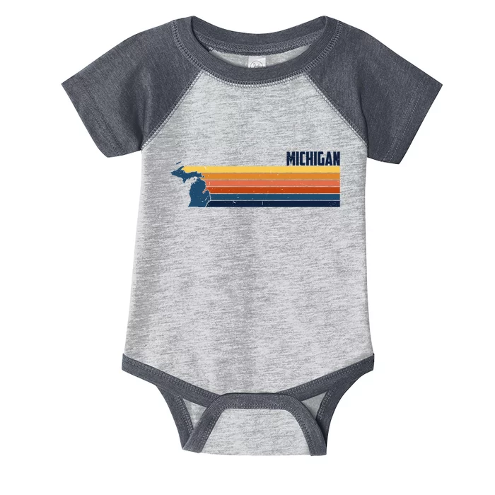 Retro Vintage Michigan Infant Baby Jersey Bodysuit