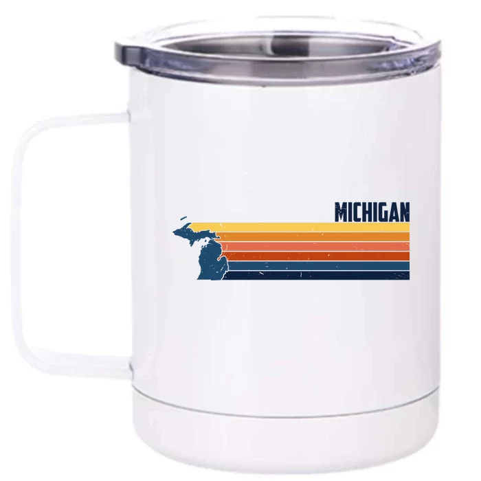 Retro Vintage Michigan Front & Back 12oz Stainless Steel Tumbler Cup