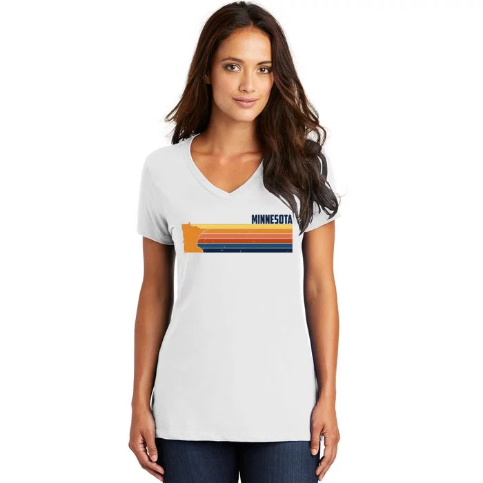 Retro Vintage Minnesota Women's V-Neck T-Shirt