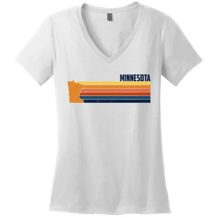 Retro Vintage Minnesota Women's V-Neck T-Shirt