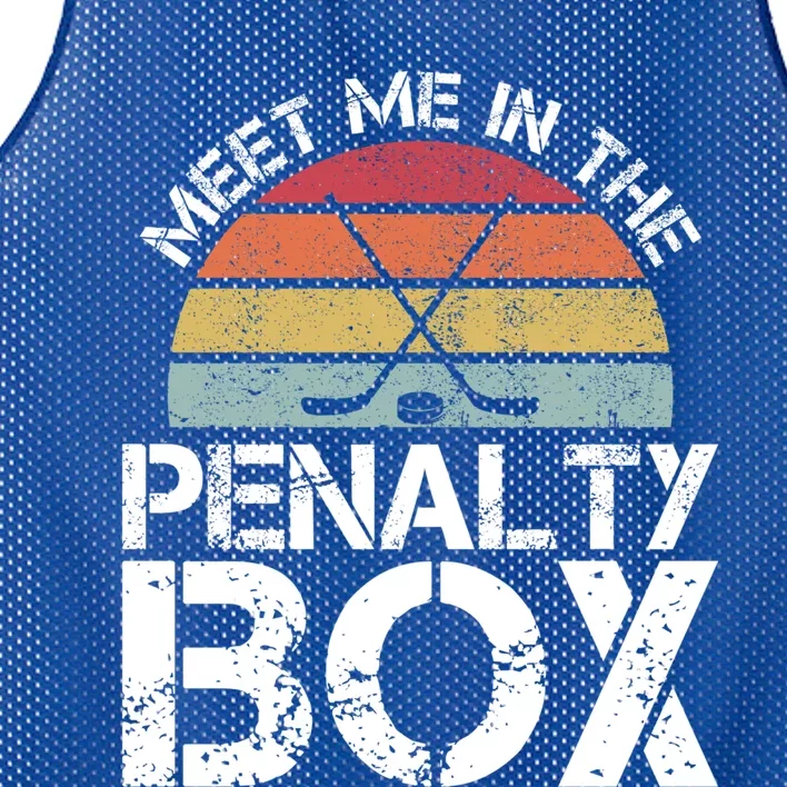 Meet Me In The Penalty Box Retro Ice Hockey Funny Humor Gift Mesh Reversible Basketball Jersey Tank