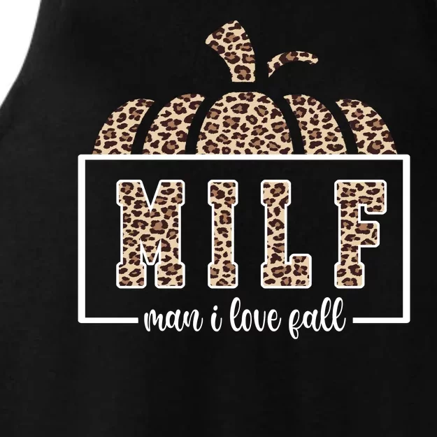 MILF Man I Love Fall Cheetah Pumpkin Cute Ladies Tri-Blend Wicking Tank