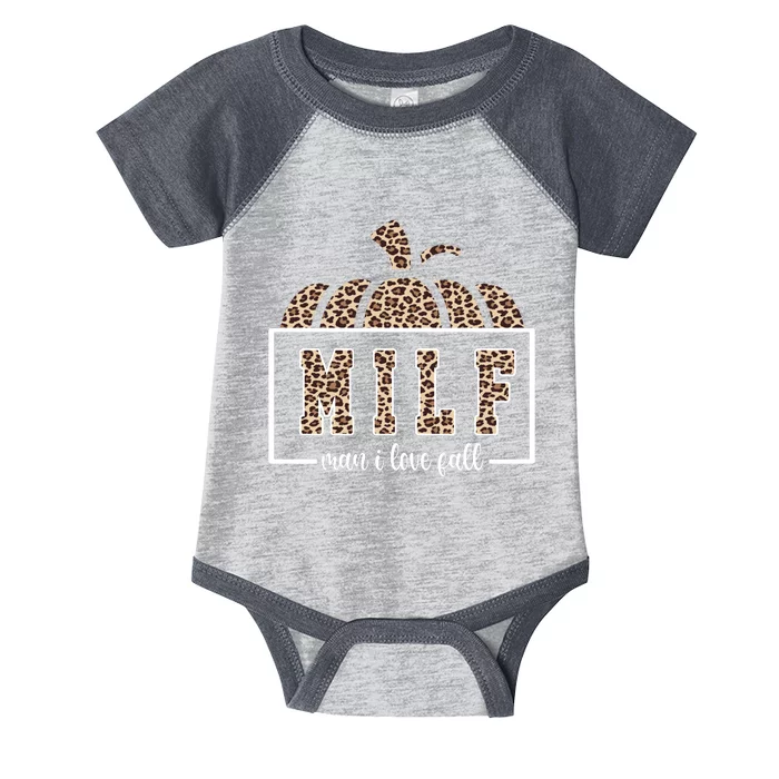 MILF Man I Love Fall Cheetah Pumpkin Cute Infant Baby Jersey Bodysuit