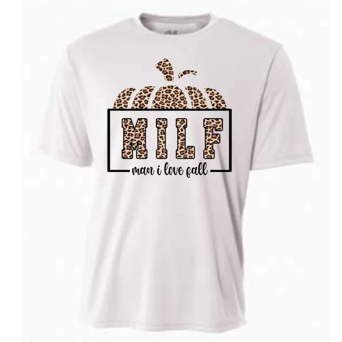 MILF Man I Love Fall Cheetah Pumpkin Cute Cooling Performance Crew T-Shirt