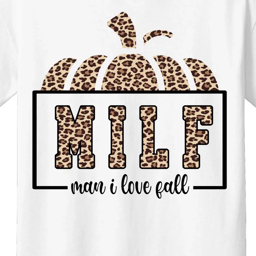 MILF Man I Love Fall Cheetah Pumpkin Cute Kids T-Shirt