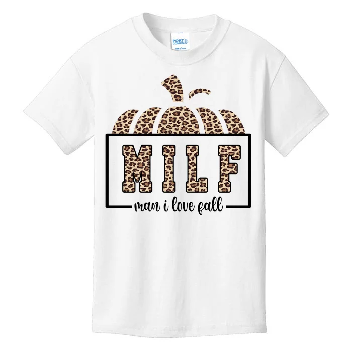 MILF Man I Love Fall Cheetah Pumpkin Cute Kids T-Shirt