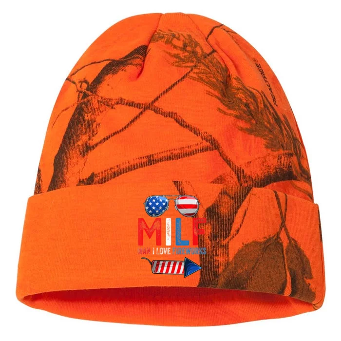 MILF Man I Love Fireworks Funny American 4th Of July Kati - 12in Camo Beanie