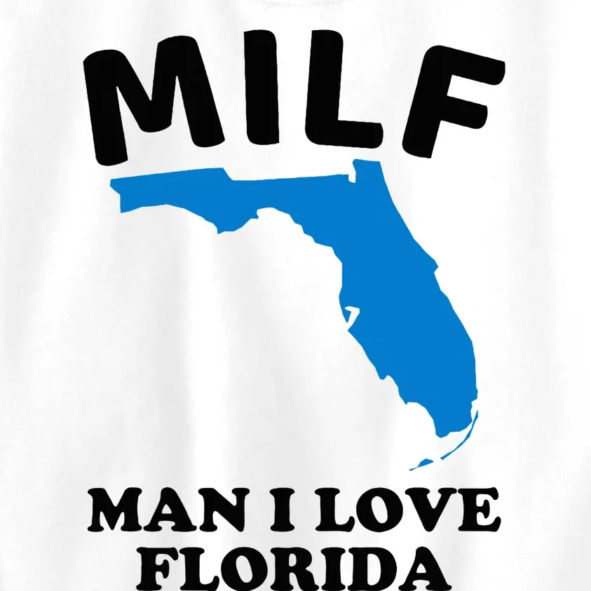 Milf Man I Love Florida Funny Miami United States Tampa Kids Sweatshirt