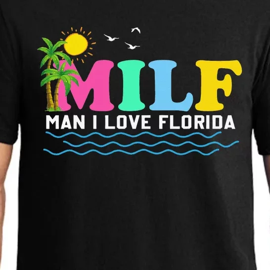 MILF Man I Love Florida Beach Summer Vacation Palm Tree Pajama Set