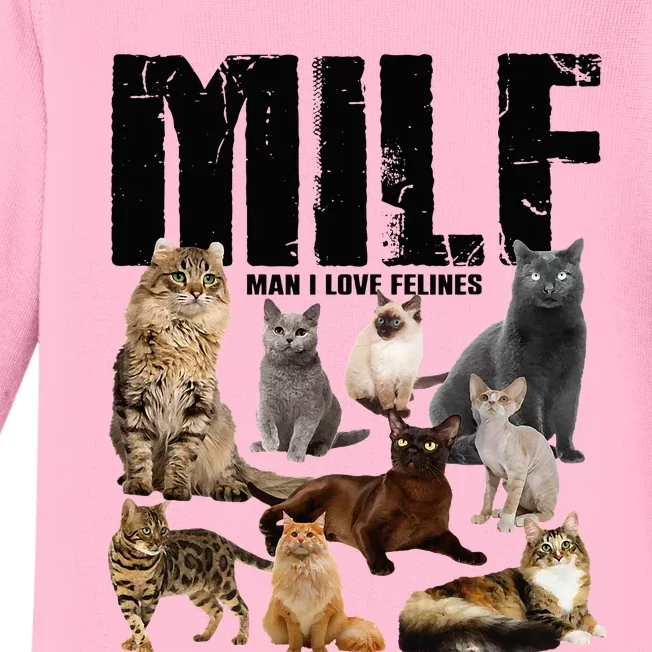 Milf Man I Love Felines Baby Long Sleeve Bodysuit