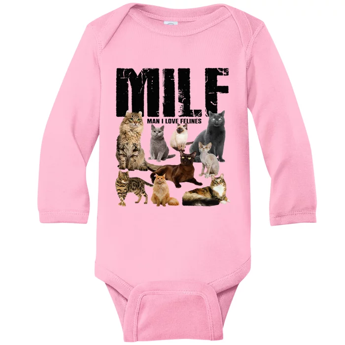 Milf Man I Love Felines Baby Long Sleeve Bodysuit