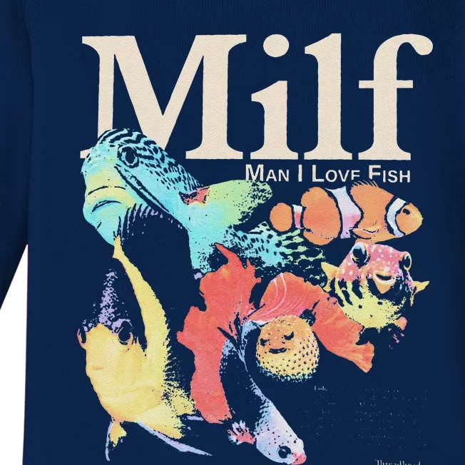 Milf Man I Love Fish Baby Long Sleeve Bodysuit