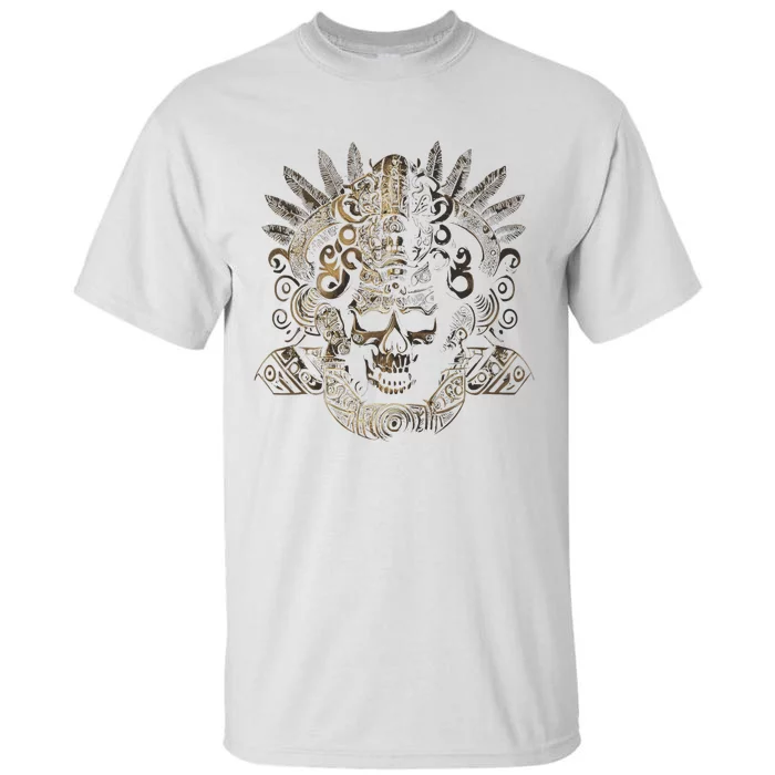 Mexican Mayan Inca Aztec King Skull Tall T-Shirt