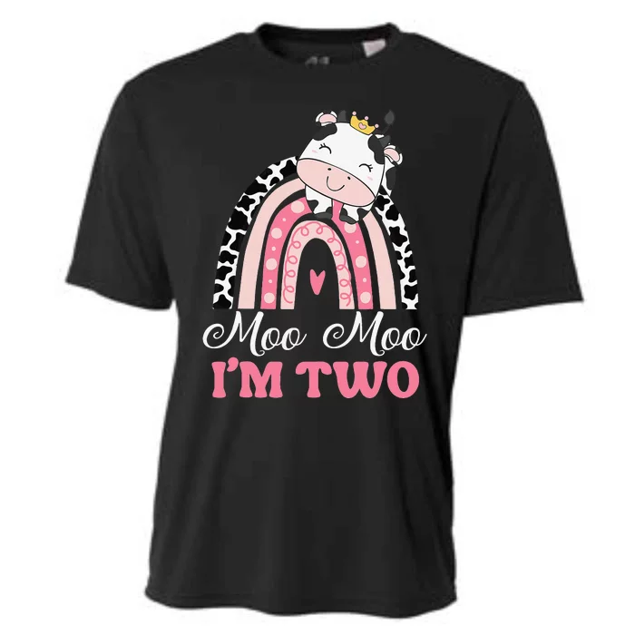 Moo Moo Im Two Birthday Outfit 2nd Bday Cooling Performance Crew T-Shirt