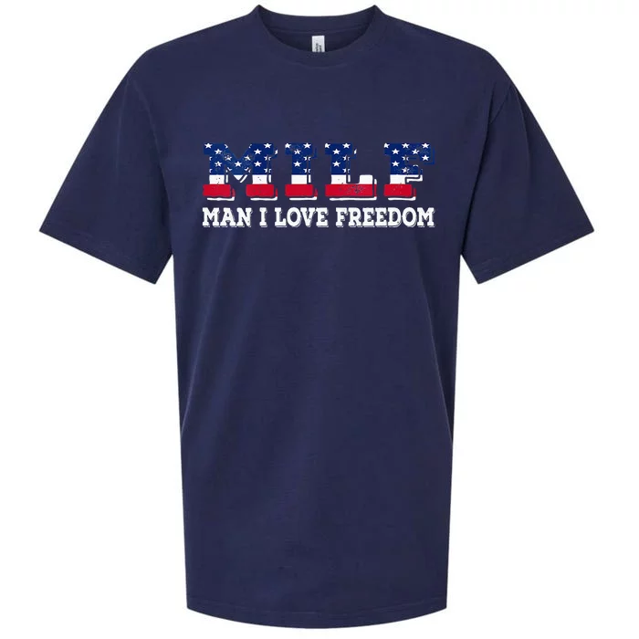 MILF Man I Love Freedom Funny Patriotic Sueded Cloud Jersey T-Shirt