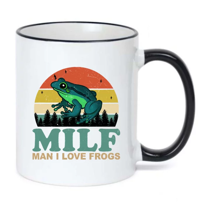 Milf Man I Love Frogs Funny Amphibian Lovers Black Color Changing Mug