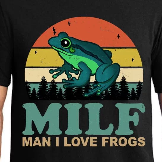 Milf Man I Love Frogs Funny Amphibian Lovers Pajama Set