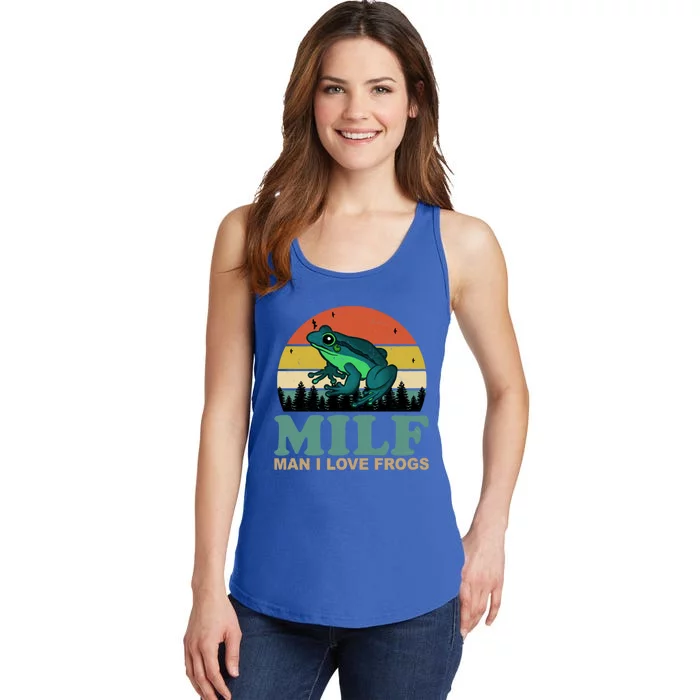 Milf Man I Love Frogs Funny Amphibian Lovers Ladies Essential Tank