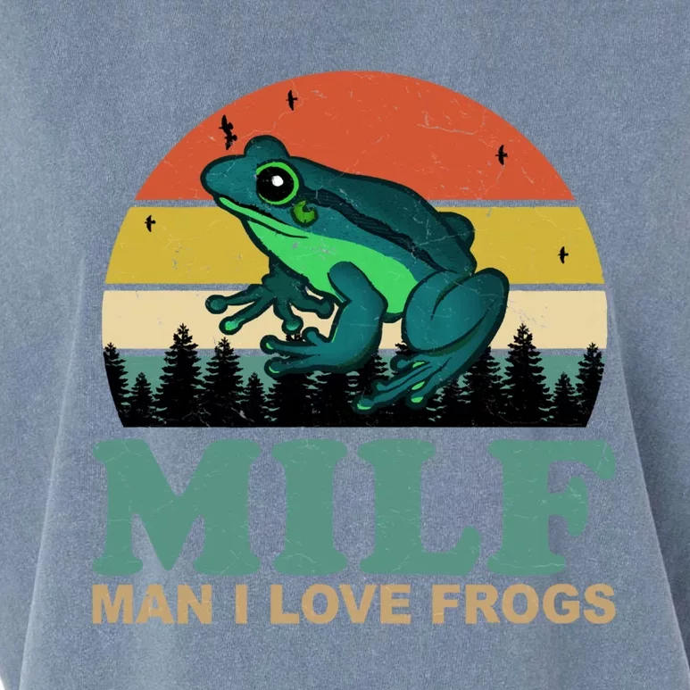 Milf Man I Love Frogs Funny Amphibian Lovers Garment-Dyed Women's Muscle Tee