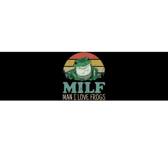 MILF Man I Love Frogs Funny Saying Frog Amphibian Lovers Bumper Sticker