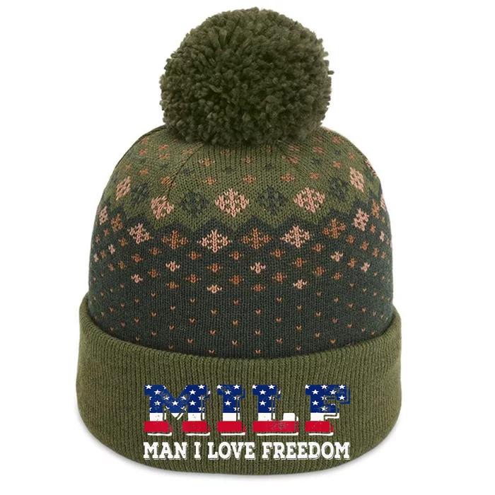 MILF Man I Love Freedom Funny Patriotic The Baniff Cuffed Pom Beanie