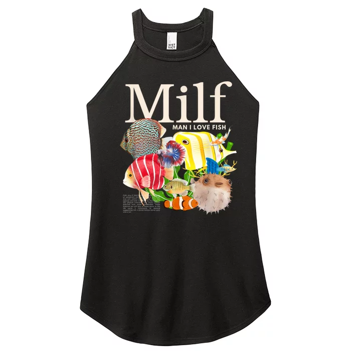 Milf Man I Love Fish Funny Fishing Fisherman Humor Nature Women’s Perfect Tri Rocker Tank