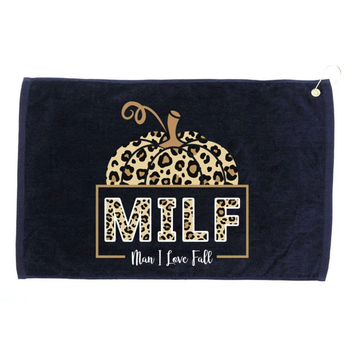 MILF Man I Love Fall Leopard Pumpkin Funny Grommeted Golf Towel