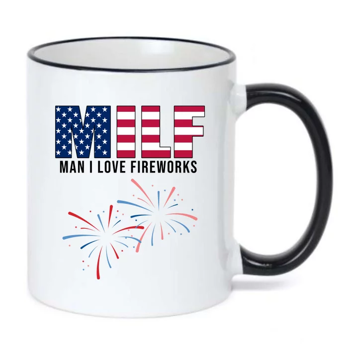 MILF Man I Love Fireworks Funny 4th Of July Black Color Changing Mug