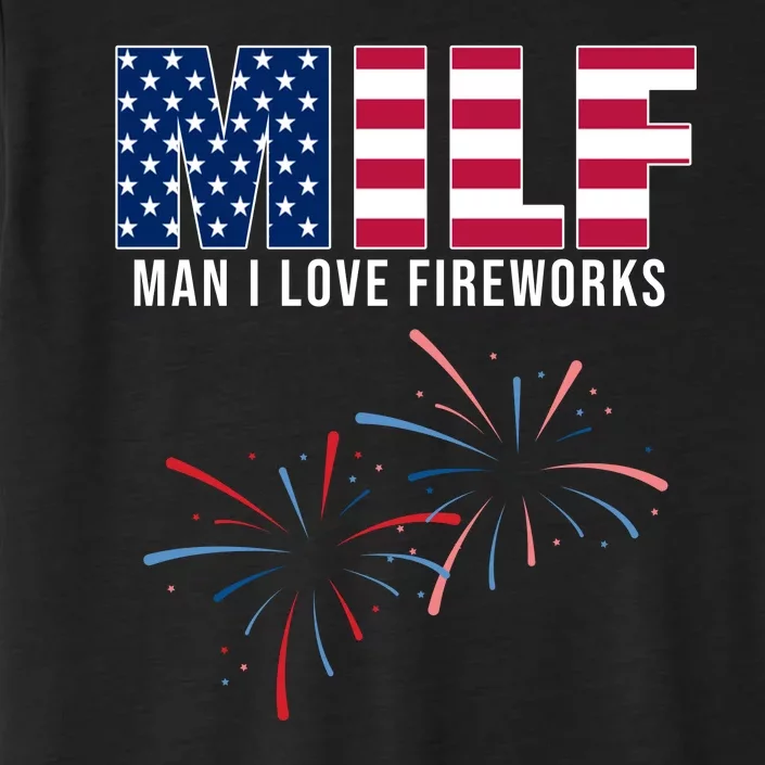 MILF Man I Love Fireworks Funny 4th Of July ChromaSoft Performance T-Shirt