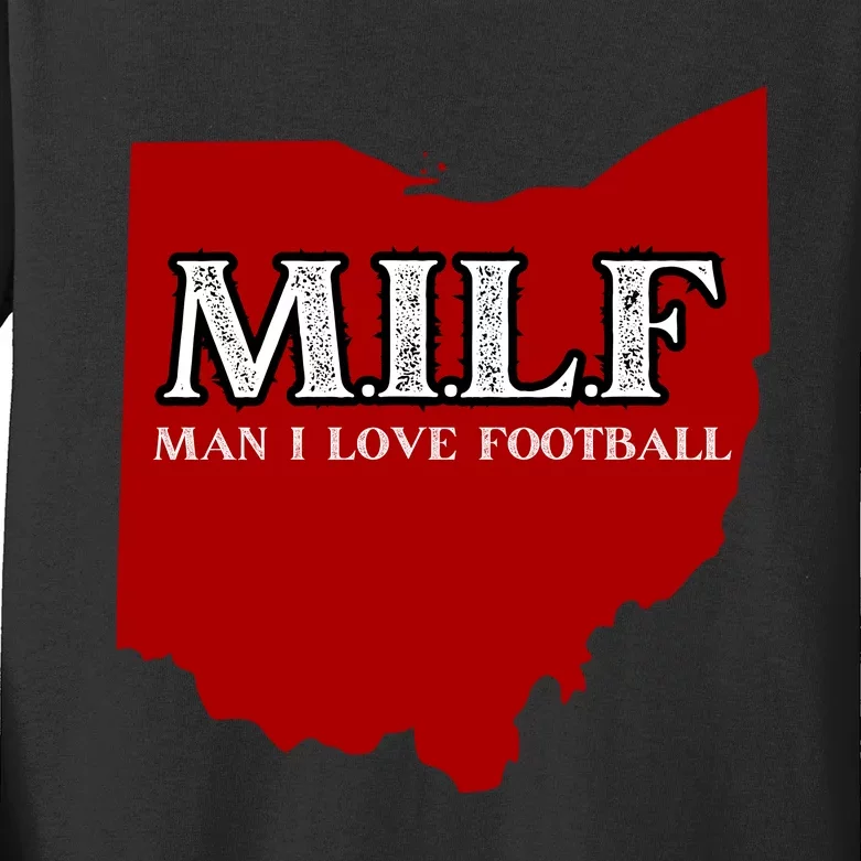 MILF Man I Love Football Kids Long Sleeve Shirt